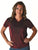 Cowgirl Tuff Womens Shimmer Breathe V Dark Red Nylon S/S T-Shirt