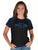 Cowgirl Tuff Womens Never Give Up Shimmer Blue Nylon S/S T-Shirt
