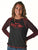 Cowgirl Tuff Womens Never Give Up Shimmer Dark Red Nylon L/S T-Shirt