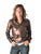 Cowgirl Tuff Womens Shimmer Pullover Brown Polyester L/S Shirt