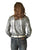 Cowgirl Tuff Womens Metallic Snakeskin Gray Polyester L/S Shirt