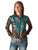 Cowgirl Tuff Womens Western Metallic Copper/Turquoise Polyester L/S Shirt