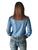 Cowgirl Tuff Womens Metallic Snakeskin Blue Polyester L/S Shirt