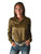 Cowgirl Tuff Womens Leopard Satin Green Polyester L/S Shirt