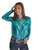 Cowgirl Tuff Womens Midweight Shiny Turquoise Polyester L/S Shirt
