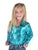 Cowgirl Tuff Girls Shiny Midweight Turquoise Poly/Spandex L/S Shirt