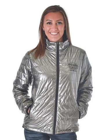 Cowgirl Tuff Womens Horizontal Midweight Silver 100% Polyester Softshell Jacket