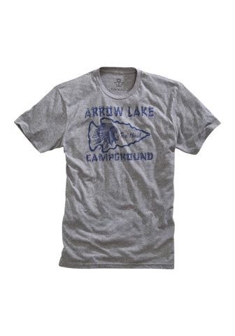 Tin Haul Mens Arrow Lake Campground Grey Cotton Blend S/S T-Shirt