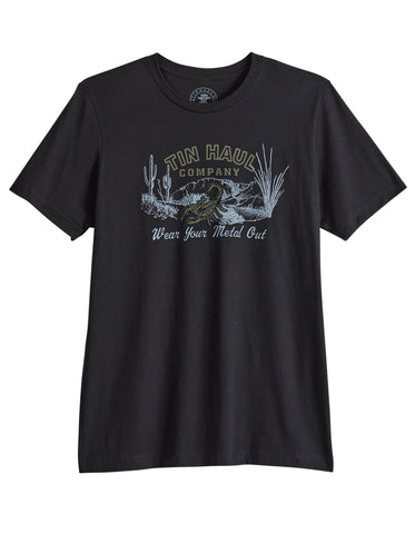 Tin Haul Mens Scorpion Metal Out Black 100% Cotton S/S T-Shirt