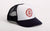 Tin Haul Unisex Red White Circular Navy/White 100% Cotton Trucker Cap
