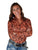 Cowgirl Tuff Womens Pullover Snake Orange Polyester L/S Shirt