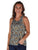 Cowgirl Tuff Womens Lightweight Snake Dusty Blue Polyester S/L Tank Top