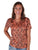 Cowgirl Tuff Womens Flowy V-Neck Snake Orange Poly/Spandex S/S T-Shirt