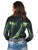Cowgirl Tuff Womens Shiny Metallic Dark Green Polyester L/S Shirt