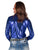 Cowgirl Tuff Womens Shiny Metallic Blue Polyester L/S Shirt