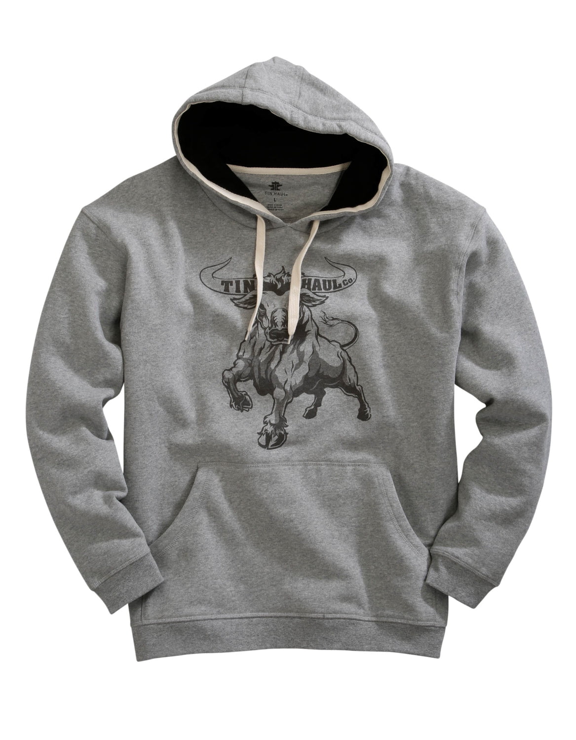 Tin Haul Mens Raging Bull Grey Cotton Blend Hoodie The Western Company