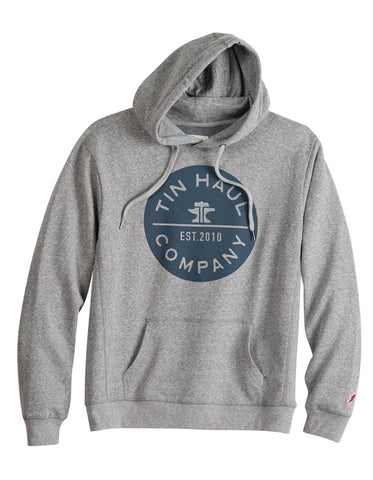 Tin Haul Mens Circle Logo Grey Cotton Blend Hoodie