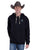 Tin Haul Mens Full Aztec Back Black Cotton Blend Hoodie