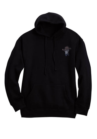 Tin Haul Mens Cowboy Skull Back Black Cotton Blend Hoodie