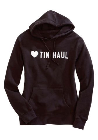 Tin Haul Womens Love Logo Black Cotton Blend Hoodie