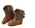 Old West Brown Infant Boys Faux Leather Western Cowboy Boots 0D