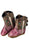 Old West Infant Girls Poppets Antique Pink/Brown Faux Leather Cowboy Boots