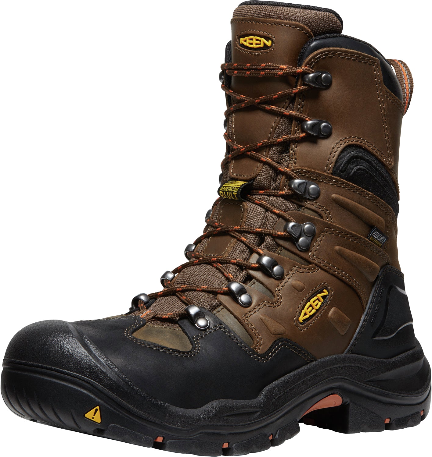 Keen Utility Mens Coburg 8in WP Cascade Brown/Brindle Leather Work Boo ...