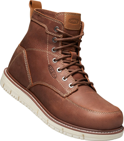 Keen Utility Mens San Jose 6in Soft Toe Gingerbread/Off White Leather Work Boots