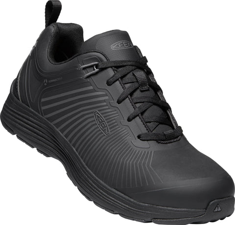 Keen Utility Mens Sparta XT Black/Black Faux Leather Work Shoes