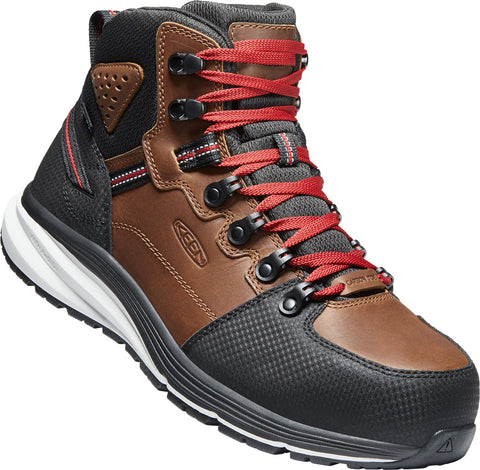 Keen Utility Mens Red Hook Mid WP Tobacco/Black Leather Work Boots