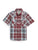 Ely and Walker Kids Boys Western Plaid Snap Burgundy Poly/Cotton S/S Shirt