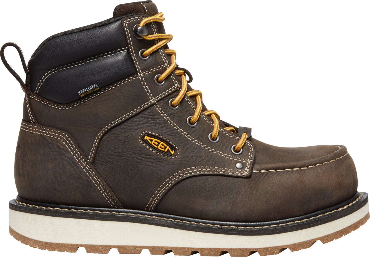 Keen Utility Mens Cincinnati 6in WP Dark Chocolate/Sandshell Leather W ...