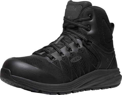 Keen Utility Mens Vista Energy Mid Int Met Black/Raven Leather Work Boots