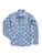 Ely and Walker Kids Boys Checker Patchwork Snap Denim Blue 100% Cotton L/S Shirt