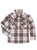 Ely and Walker Kids Boys Textured Plaid Western Blue Poly/Cotton L/S Shirt