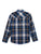 Ely and Walker Kids Boys Western Textured Plaid Blue/Black Poly/Cotton L/S Shirt