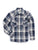 Ely and Walker Kids Boys Textured Plaid Western Navy/Rust Poly/Cotton L/S Shirt