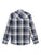 Ely and Walker Kids Boys Textured Plaid Western Navy/Rust Poly/Cotton L/S Shirt