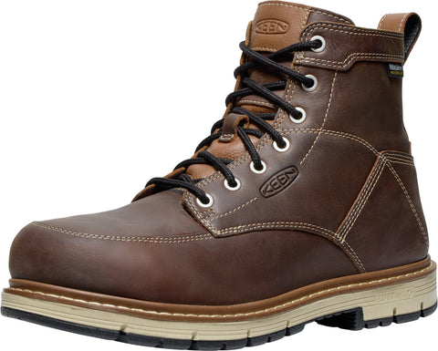 Keen Utility Mens San Jose 90 Degree 6in WP AT Bison/Black Leather Work Boots