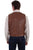 Scully Mens Brown Lamb Leather Western Vest 3X