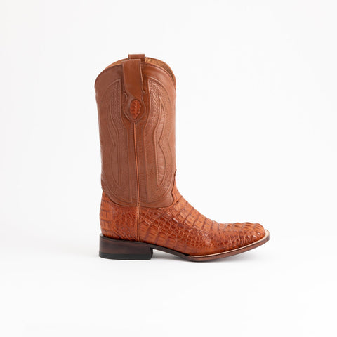 Ferrini Mens Cognac Leather Caiman Body S-Toe Dakota Cowboy Boots