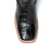 Ferrini Mens Black Leather Alligator Belly S-Toe Stallion Cowboy Boots