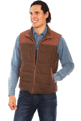 Scully Mens Lightweight Yoke Vintage Brown Leather Leather Vest