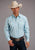 Stetson Mens Blue 100% Cotton Deco Geo L/S 2 Pkt Shirt