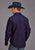 Stetson Mens Raw Boot Stitch Blue 100% Cotton L/S Shirt