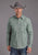 Stetson Mens Silver Sage Brushed Twill Green 100% Cotton L/S Shirt