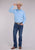 Stetson Mens Fine Line Stripe Blue 100% Cotton L/S Shirt