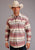 Stetson Mens Red 100% Cotton Brushed Twill L/S 2 Pkt Shirt