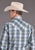 Stetson Mens Moss Dobby Plaid Blue 100% Cotton L/S Shirt