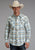 Stetson Mens Sand Dobby Plaid Brown 100% Cotton L/S Shirt